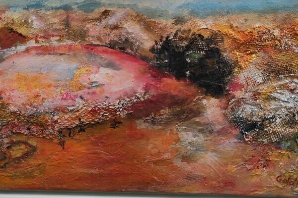 "Gold - illegaler Abbau", 2024, Acryl auf Leinwand, Elv. A. Str�uber