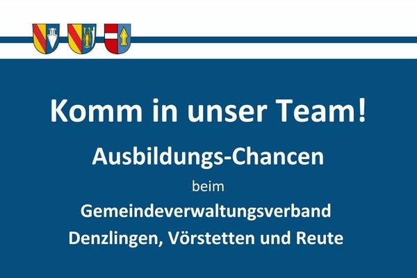 Ausbildungs-Chancen beim GVVDVR. Wei&szlig;e Schrift auf blauem Untergrund