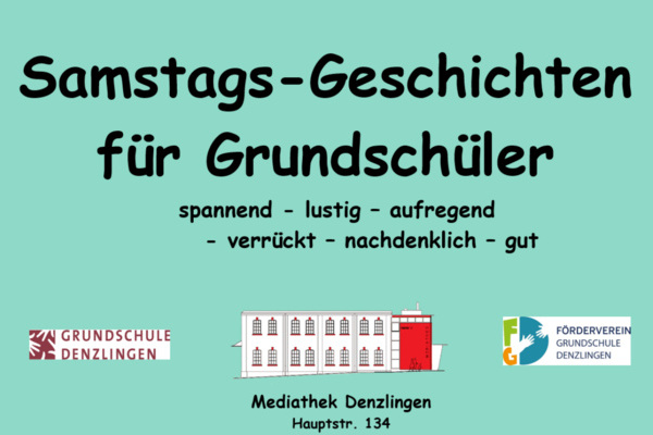 Samstagsgeschichten fr Grundschler - schwarze Schrift auf trkisem Grund